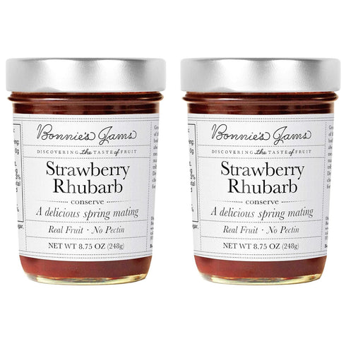Bonnie's Jams Strawberry Rhubarb Jam, 17.5 oz, Made with Fresh Rhubarb and
