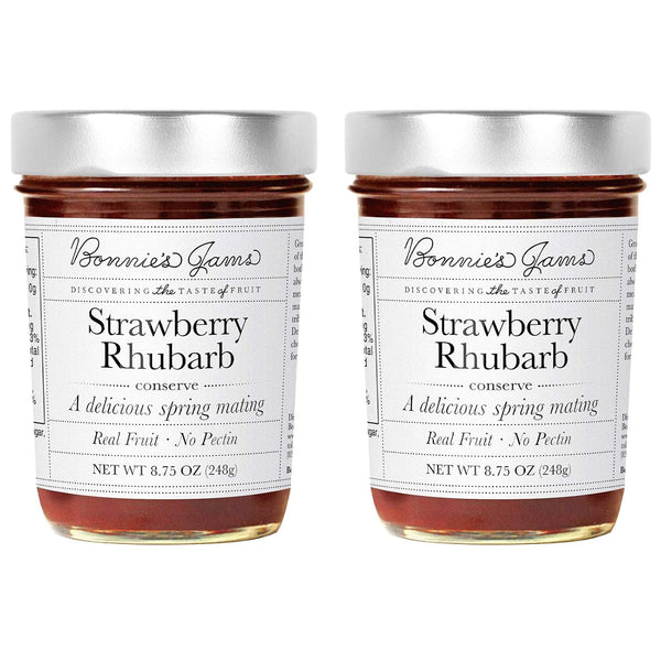 Bonnie's Jams Strawberry Rhubarb Jam, 17.5 oz, Made with Fresh Rhubarb and