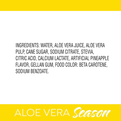 16.9 oz (Pack 12) Season Aloe Vera Drink with Pulp, Pineapple Flavor, fl