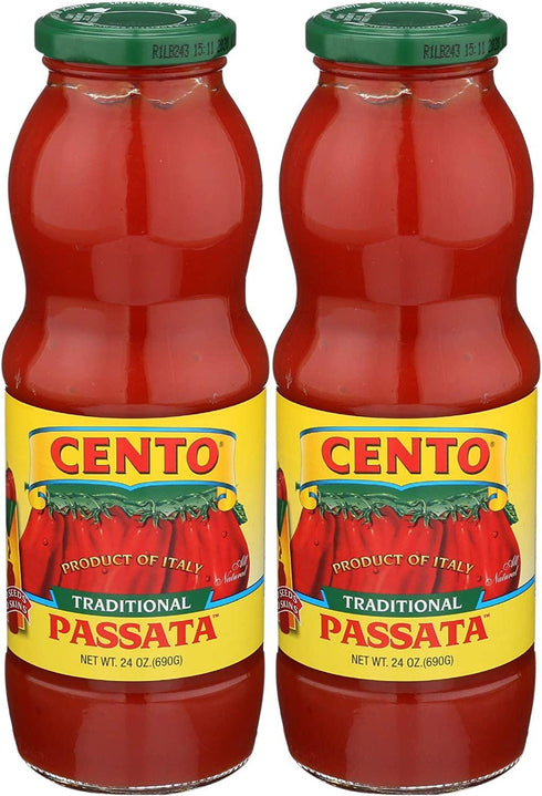 dakomyo CENTO FOODS Crushed Passata Tomatoes, 24 OZ Pack of 2