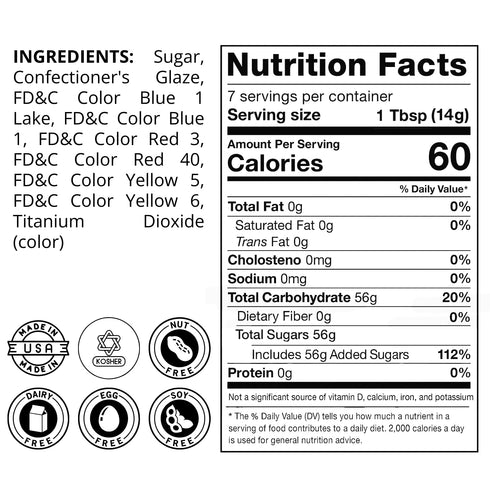 3.6 oz Pearlescent Sugar Crystals | Ideal Decoration Solution for Cakes, Cookies, Cupcakes & Desserts | Sugar Crystals