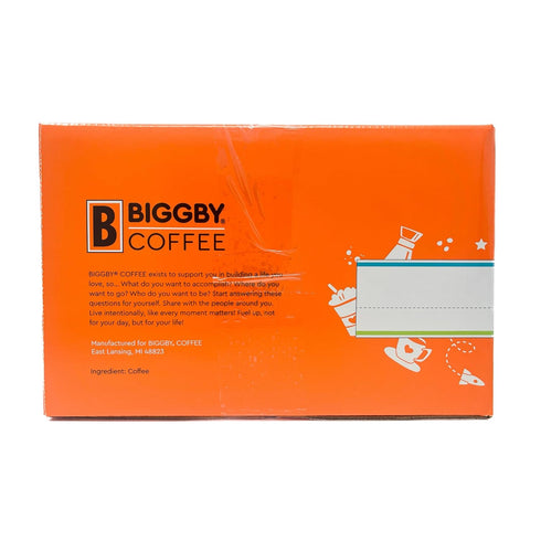 80 Count BIGGBY Best Single Serve Coffee, Recyclable Plastic Cups, Box, Medium Roasted