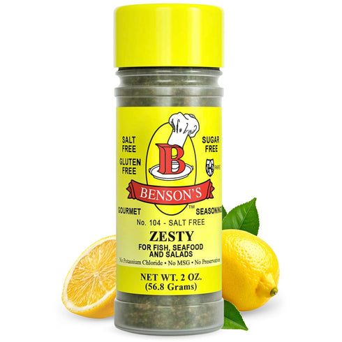 Bensons Zesty Lemon No Salt Seasoning - Sugar-Free, Gluten-Free, No MSG, No