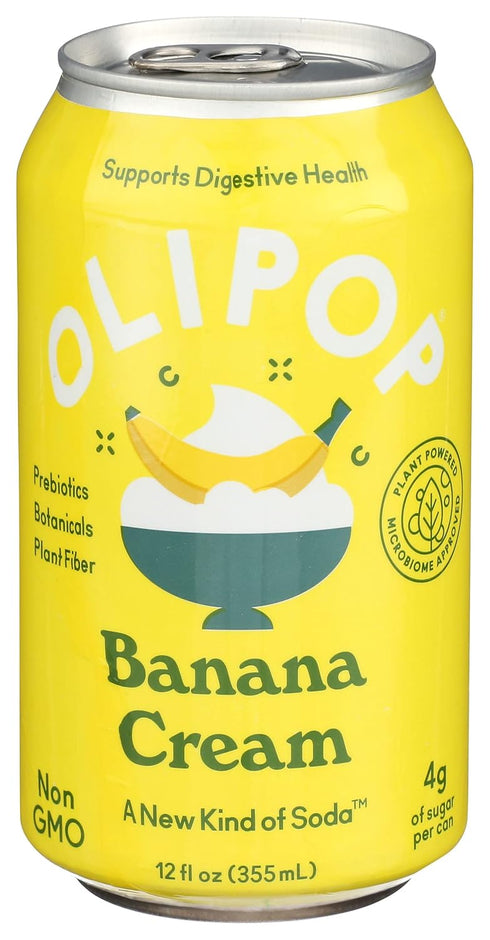 12 OLIPOP Banana Cream Prebiotic Soda, FZ