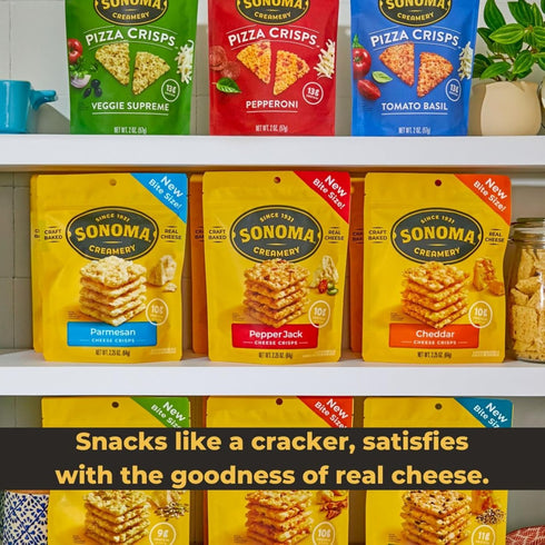 2.25 Oz (6 Count) Sonoma Creamery - Cheese Crisps, Bacon Cheddar, | High Protein | Low Carb | Gluten Free |