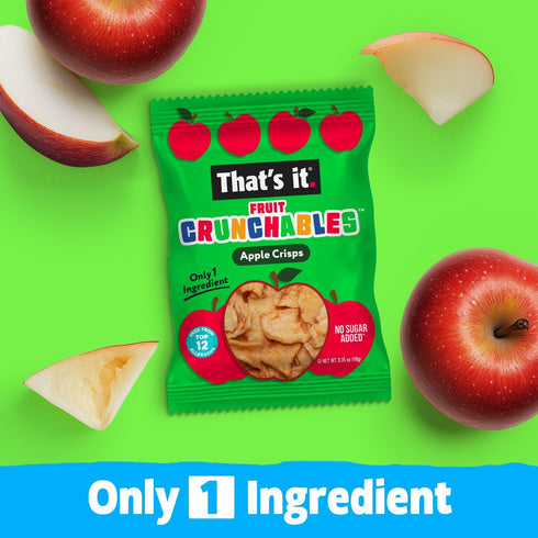 (15 Pack) 100% That's it. Fruit Crunchables Apple Crisps healthy snacks for kids, Plant-Based, Non-GMO, Gluten-Free, No