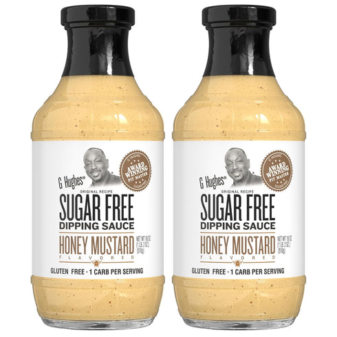 G Hughes Sugar Free Honey Mustard Dipping Sauce, 18 Oz (2-Pack) - Gluten Free, Keto Honey Mustard
