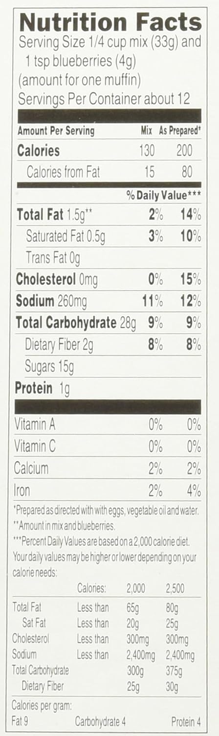 17.1 Oz. (4 Pack) Krusteaz Wild Blueberry Supreme Muffin Mix, Box