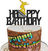 Glitter Happy Birthday Skateboard Cake Topper for Extreme Sport Skateboarding Graffiti Theme Birthday Party Decorations