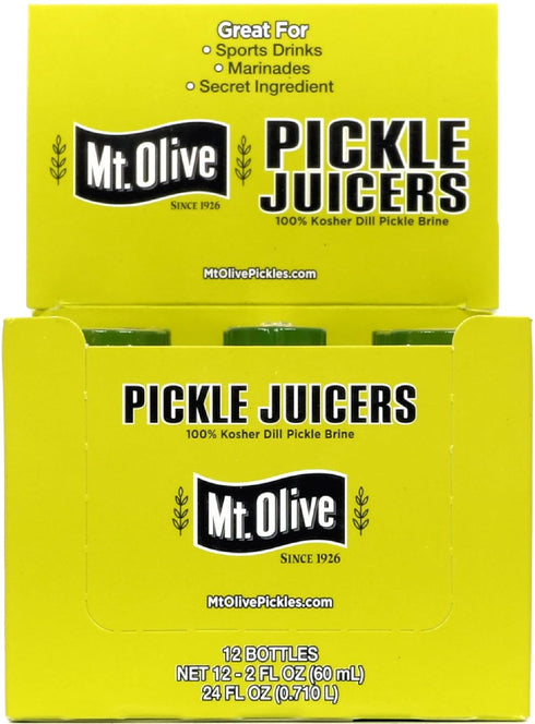 100% 12 2 oz Mt. Olive Pickle Juice Kosher Dill Pickle Brine - pk - fl bottles