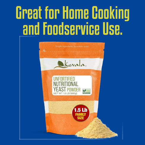 1.5 lb Kevala Nutritional Yeast - Premium Non Fortified Powder for Vegan Cooking, Product of USA, Seasoning with a