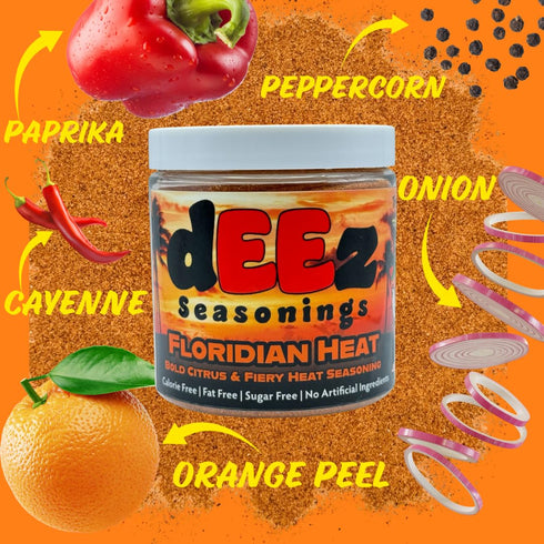 Deez Seasonings Floridian Heat Seasoning - Spicy Citrus Blend for Chicken & Seafood