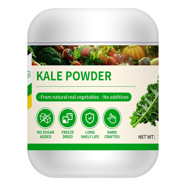 GaoGaoFen Kale Powder,7.05oz/200g, Natural Fresh Vegetable Powder,Green Superfood for Kale Drink,Cooking Salad Seasoning,Tea,Gluten