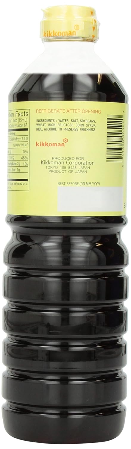 33.8 Oz (Pack 3) Kikkoman Usukuchi Soy Sauce, Fl