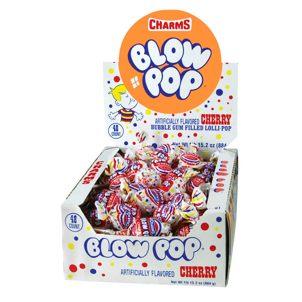 Charms Blow Pops, Cherry Flavor, 48 Count (Pack of 1)