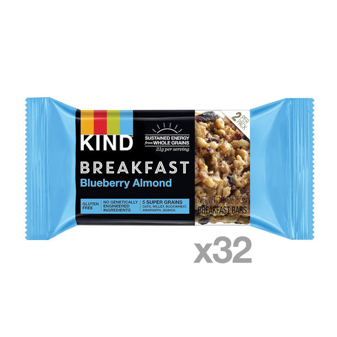 1.8oz, 32 Count KIND Breakfast Bars, Blueberry Almond, Gluten Free