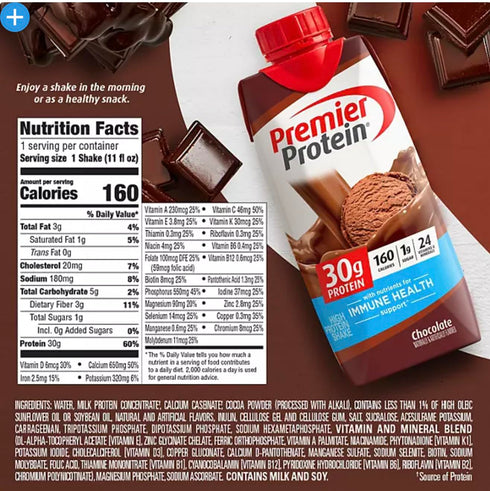 18 count Premier Protein Chocolate Shake