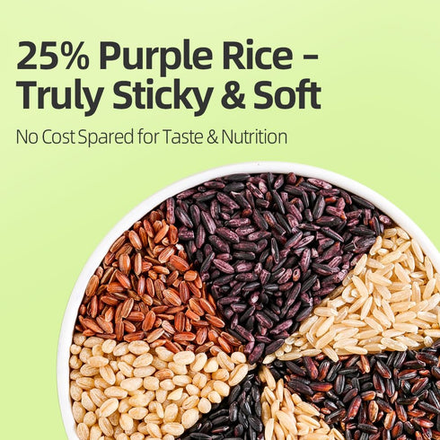 7 25% 1000g Brown Rice with Multigrain Rice, Grain Rice Blend for Rice Cooker & Congee, Purple Rice Mixed Grains