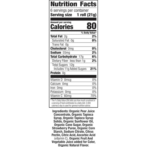 6 4.5 oz Annie's Organic Fruit Tape, Swirly Strawberry, Non-GMO and Organic Fruit Flavored Snacks, Rolls