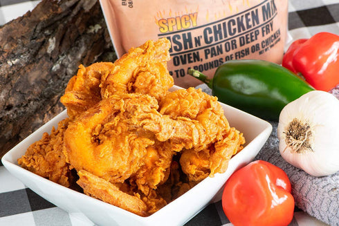 16 oz. Lefty's Spicy Fish & Chicken Mix | Air Fry and Oven Baked Seasoned Coating Mix for Fish, Chicken, Pork Chops