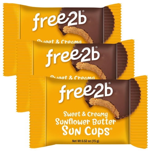 Free2b 1-Cup Packages (Pack 22) Sunflower Butter Sun Cups, Safe for School and Allergy Friendly, Gluten-Free