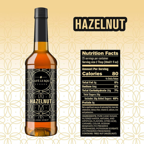 25.4oz 4-pack) 4 NEW Caf Le Rou Variety Vanilla, French Vanilla, Caramel, Hazelnut (Variety, *Includes Coffee Syrup