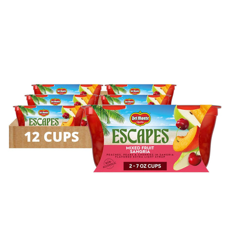 Del Monte Escapes Mixed Fruit Sangria, 7 oz Cups, Pack of 6