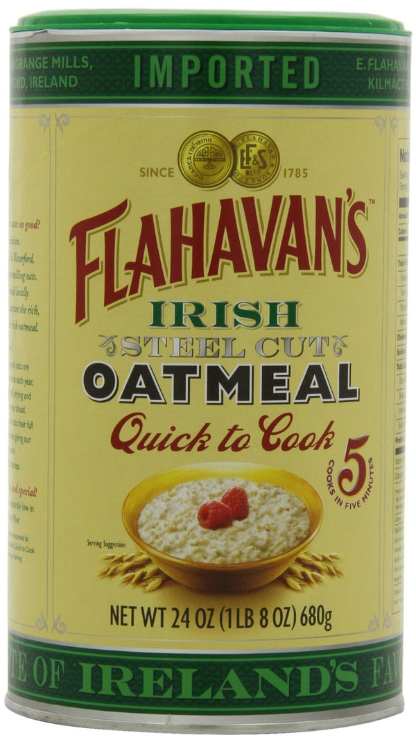 Flahavan's Irish Steel Cut Oatmeal Quick To Cook Drum, 24-ounces (Pack of