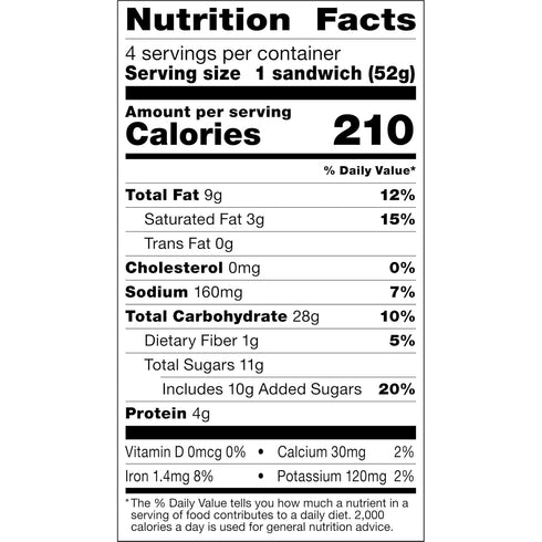 15 Count, 1.8 Oz. Frozen Smuckers Uncrustables Chocolate Flavored Hazelnut Spread Sandwiches, Each