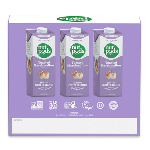 32oz 3-Pack nutpods unsweetened Toasted Marshmallow Dairy-Free Coffee Creamer