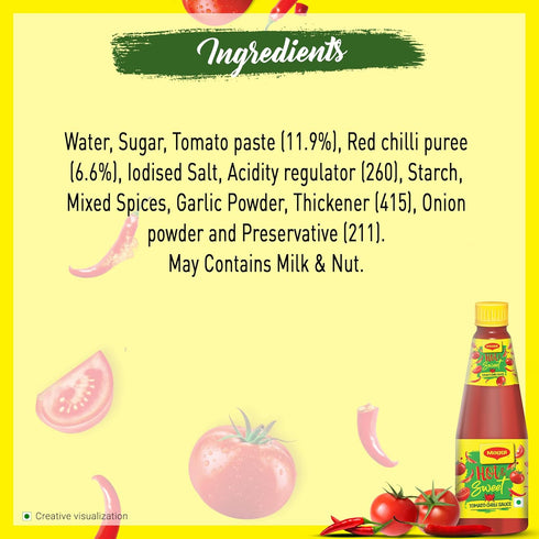 200 7.05 oz, Maggi Sauces Hot and Sweet Tomato Chilli Sauce, grams, India - Vegetarian - Ketchup