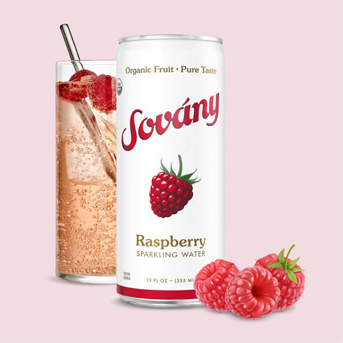 Pack, 12 oz, 12 Pack Sovny Flavored Sparkling Water, Variety Seltzer Water Drinks, USDA Organic, Made With Real Fruit