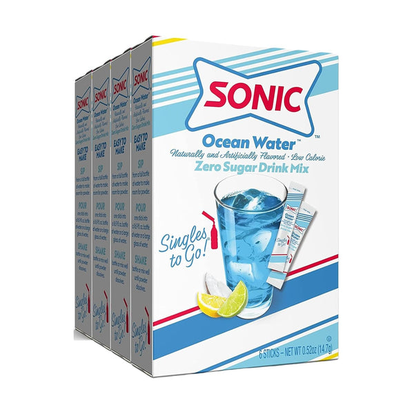 Sonic Singles to Go Powdered Drink Mix, Ocean Water, 6 CT (Pack