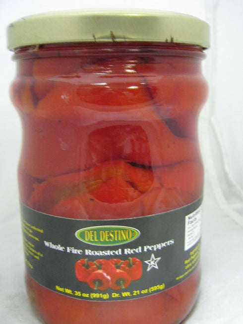 Del Destino Whole Fire Roasted Red Peppers 35 Oz