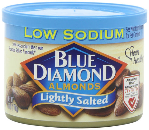 Blue Diamond Almonds Low Sodium Lightly Salted Snack Nuts, 6 Oz Resealable