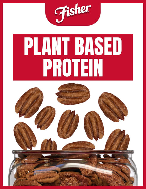 Fisher Oven Roasted Never Fried Mammoth Pecans (17 Ounces) - Heart Healthy Snacks, Gluten Free