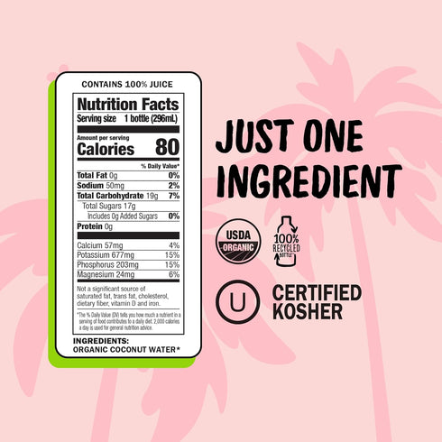 Harmless 10 Oz, 12 Pack Harvest Organic Coconut Water Fl Original Coconut Water No Sugar Added, No Added Flavor Only