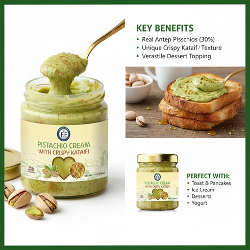 7 oz (200g), (Pack 2), Eastern Feast - Pistachio Cream with Kataifi, of Antep Pistachios with Crispy Kataifi Dough