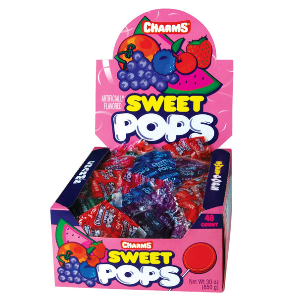 Charms Sweet Pops, Assorted Fruit Flavors, 48-Count Box