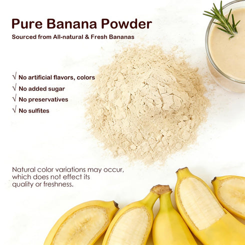 Fraunitsh 7.05oz (7.05oz) Freeze Dried Banana Powder, Natural Bananas Powder Fruit Powder for Smoothies Baking Desserts