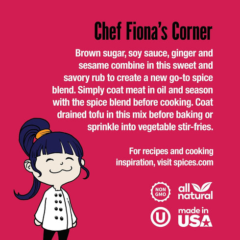 The Spice Lab Hawaiian Hula Rub - Brown Sugar, Sesame Ginger & Soy Sauce, Sweet Seasoning for Pork, Stir Fry, 6.2 oz