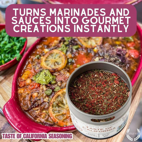 Packed Gustus Vitae - Taste of California - Authentic Artisanal Spice Blend - Gourmet Seasoning - Non GMO - All Natural