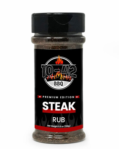 10-42 BBQ Steak Seasoning (NO MSG, 0 Calorie) | Savory Garlic and Herb Flavor Steak Rub for Grilling Meat, 5.5oz
