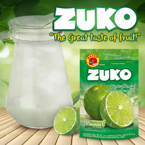 Pack, 14.1 oz, Pack 6 Zuko Lime Instant Powder Drink Family