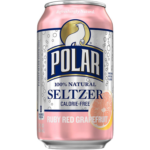 12 oz 12 pack Polar Beverages Seltzer Water Ruby Red Grapefruit, fl cans