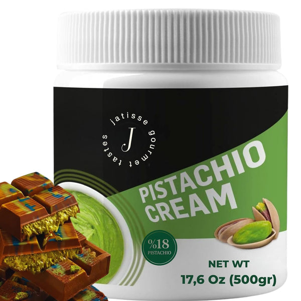 Jatisse Pistachio Cream 17.6 oz (500g) Smooth & Balanced Pistachio Spread for