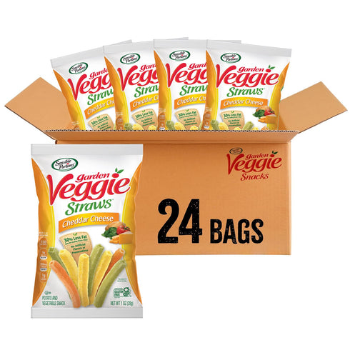 Sensible Portions Garden Veggie Snacks - Veggie Straws, Snack Size, Cheddar Cheese,