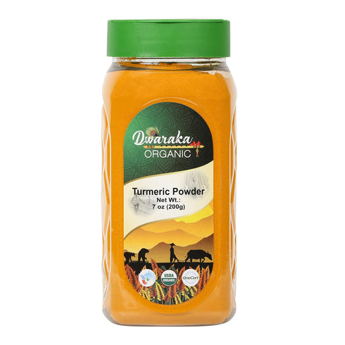 Dwaraka Organic Turmeric Powder, 7oz, Healthy, Non-GMO, All Natural