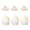 Ercadio 24 Pack Oh Baby Cupcake Toppers Rose Gold Glitter Cake Decorations for Baby Shower Birthday Party