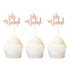 Ercadio 24 Pack Oh Baby Cupcake Toppers Rose Gold Glitter Cake Decorations for Baby Shower Birthday Party